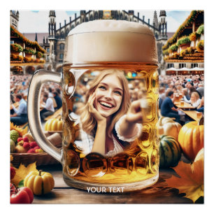 Fantasy Cute Girl City Mug Poster
