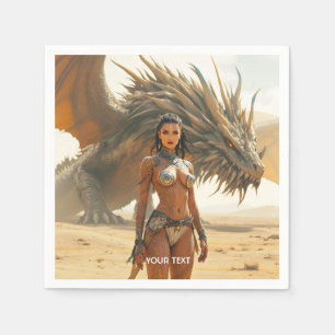 Fantasy Cute Girl Dragon Desert Napkin