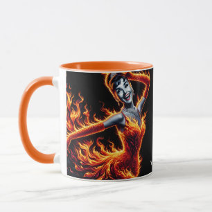 Fantasy Cute Girl Fire Dress Mug