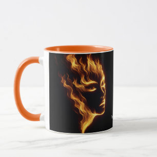 Fantasy Cute Girl Flames Fire Mug