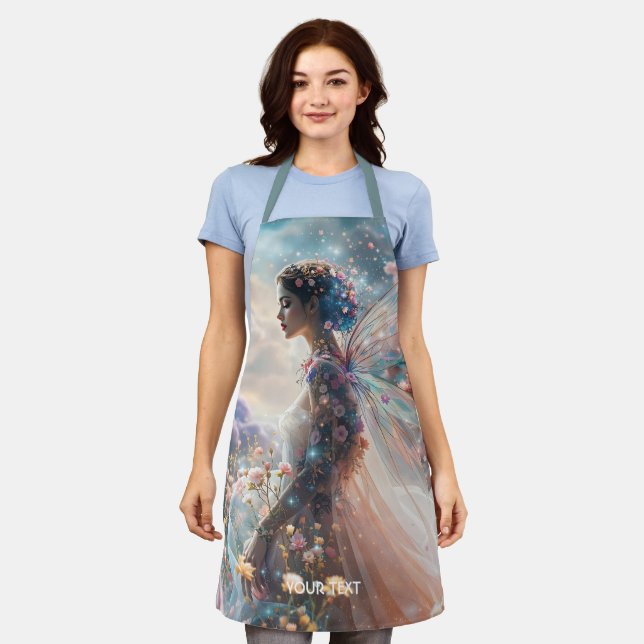 Fantasy Cute Girl Garden Flowers Apron (Worn)