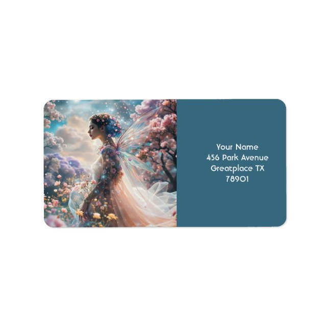 Fantasy Cute Girl Garden Flowers Label (Front)