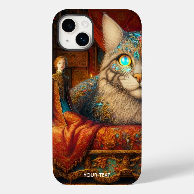Fantasy Cute Girl Huge Cat Case-Mate iPhone Case (Back)