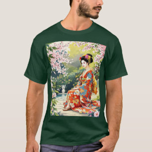 Fantasy Cute Girl Kimono Sakura T-Shirt