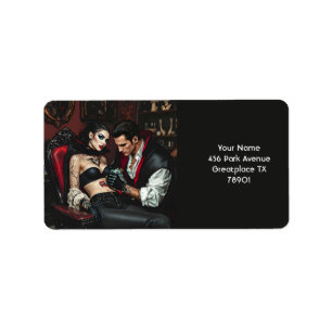 Fantasy Cute Girl Man Tattoo Label