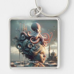 Fantasy Cute Girl Octopus Sea Key Ring