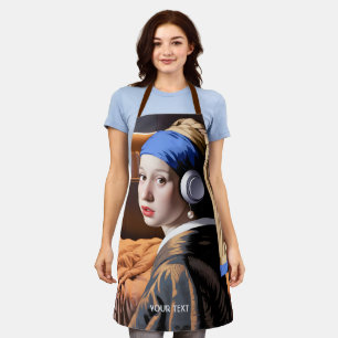 Fantasy Cute Girl Pearl Headphones  Apron