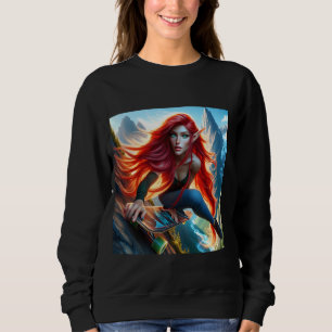 Fantasy Cute Girl Skateboard Hair Sweatshirt
