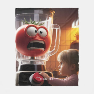 Fantasy Cute Girl Tomato Blender Fleece Blanket