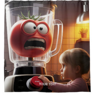 Fantasy Cute Girl Tomato Blender Shower Curtain