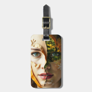 Fantasy Cute Girl Tree Landscape Luggage Tag