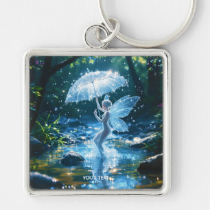Fantasy Cute  Girl Water Umbrella Key Ring