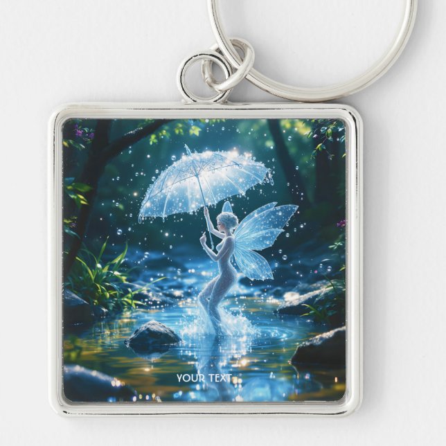 Fantasy Cute  Girl Water Umbrella Key Ring (Front)