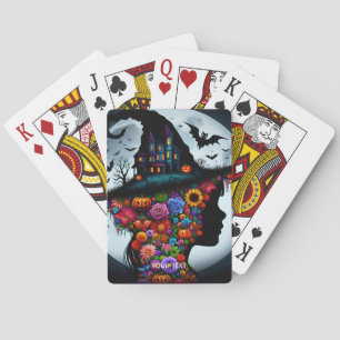 Fantasy Cute Girl Witch Halloween Playing Cards