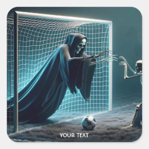 Fantasy Cute Goalkeeper Ball Field Square Sticker