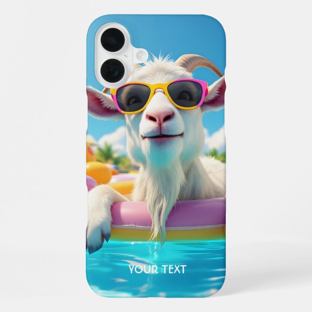 Fantasy Cute Goat Float Glasses iPhone Case (Back)