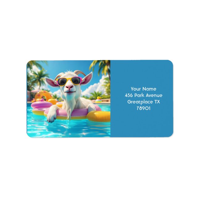Fantasy Cute Goat Float Glasses Label (Front)