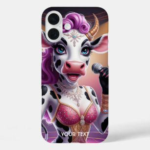Fantasy Cute Gorgeous Cow Popstar iPhone 16 Plus Case