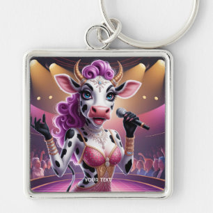Fantasy Cute Gorgeous Cow Popstar Key Ring