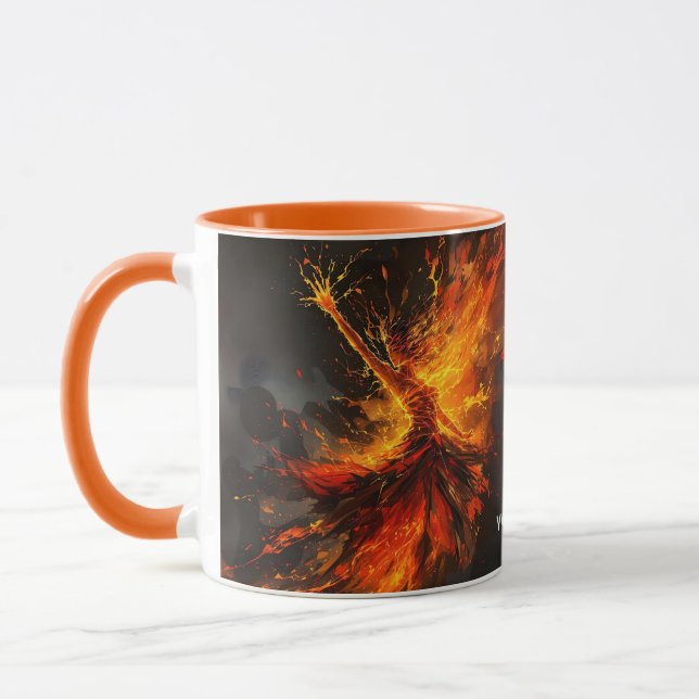 Fantasy Cute Grand Flames Flamenco Mug (Left)
