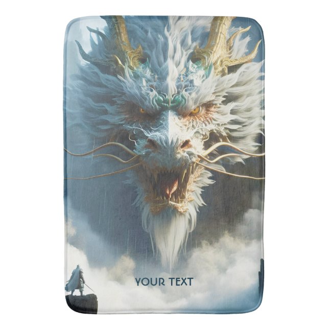 Fantasy Cute Great Strong Dragon Bath Mat (Front Vertical)