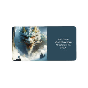 Fantasy Cute Great Strong Dragon Label