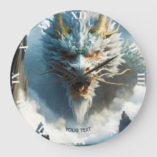 Fantasy Cute Great Strong Dragon Large Clock
