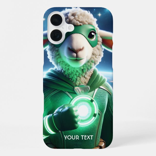 Fantasy Cute Green Super Lamb  iPhone Case (Back)