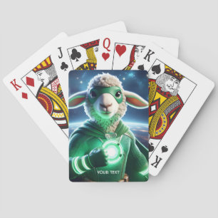 Fantasy Cute Green Super Lamb Playing Cards