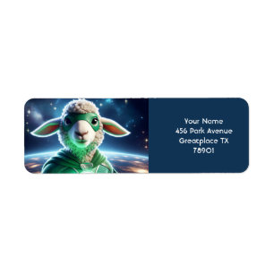 Fantasy Cute Green Super Lamb Return Address Label