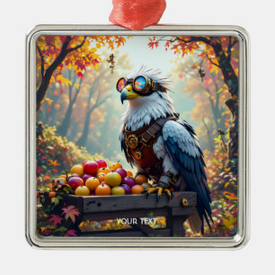 Fantasy Cute Griffin Farmstand Tree Metal Ornament