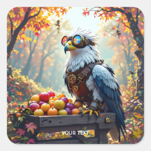 Fantasy Cute Griffin Farmstand Tree Square Sticker