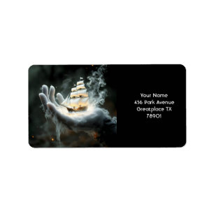 Fantasy Cute Hand Ship Smoke Label