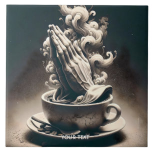 Fantasy Cute Hands Coffee Cup Ceramic Tile