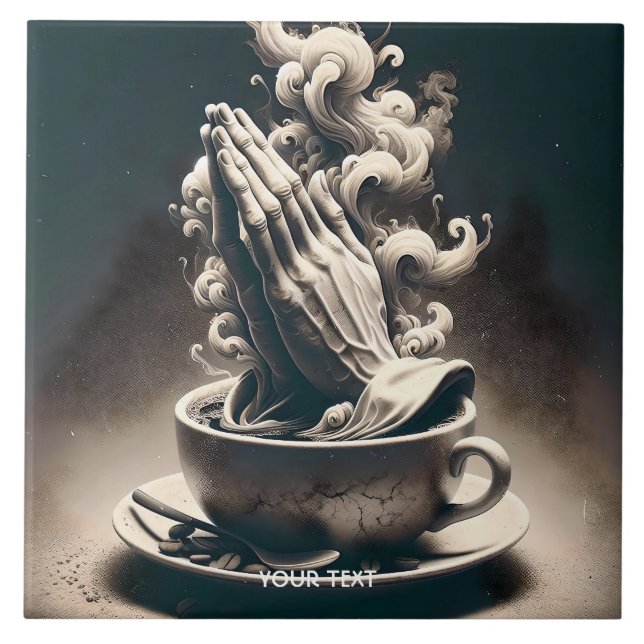 Fantasy Cute Hands Coffee Cup Ceramic Tile (Front)