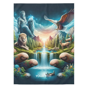 Fantasy Cute Hands Earth Animals Tablecloth