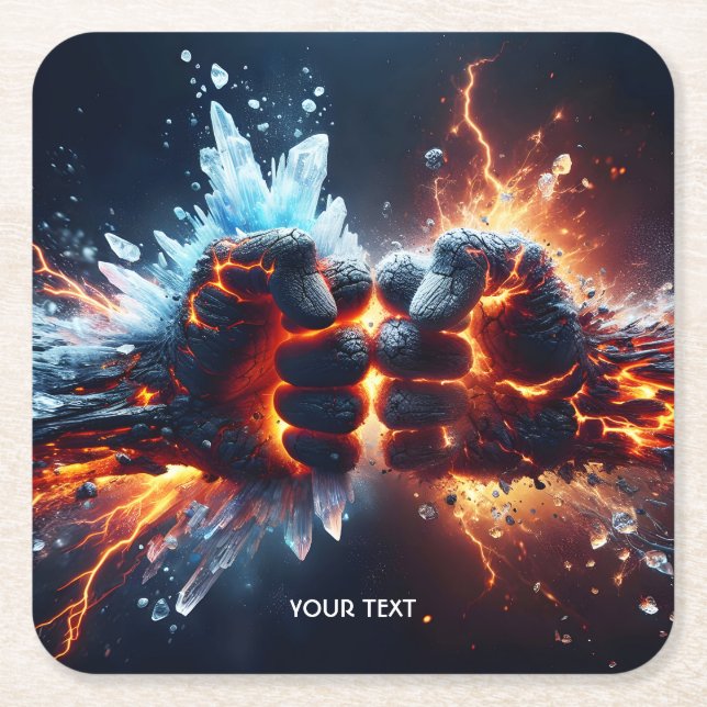 Fantasy Cute Hands Lava Ice Square Paper Coaster (Front)