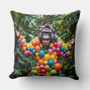 Fantasy Cute Happy Colourful Monkey Cushion