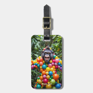 Fantasy Cute Happy Colourful Monkey Luggage Tag