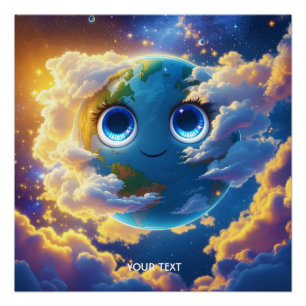 Fantasy Cute Happy Earth Space Poster