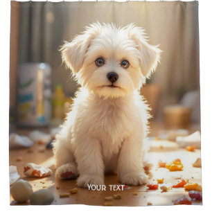 Fantasy Cute Happy Maltese Puppy Shower Curtain