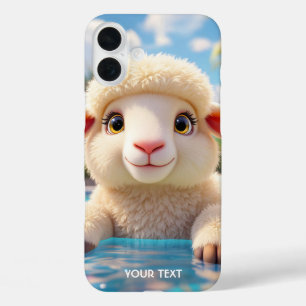 Fantasy Cute Happy Sheep Pool iPhone 16 Plus Case