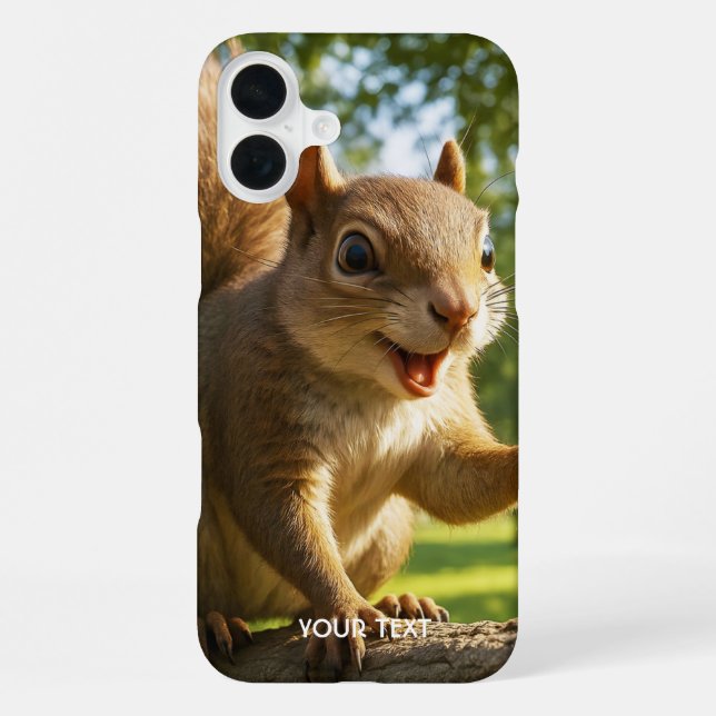Fantasy Cute Happy Squirrel Forest iPhone Case (Back)