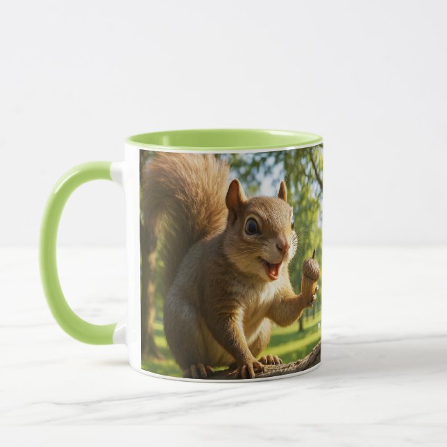 Fantasy Cute Happy Squirrel Forest Mug (Left)