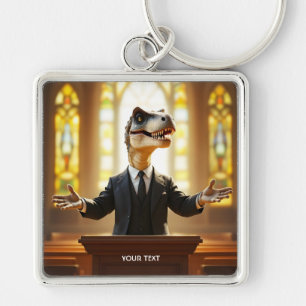 Fantasy Cute Happy Velociraptor Raptor Key Ring