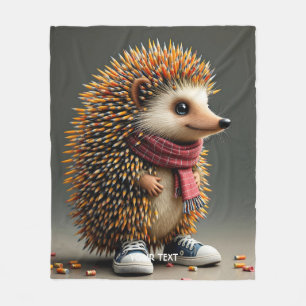 Fantasy Cute Hedgehog Sharp Needles Fleece Blanket