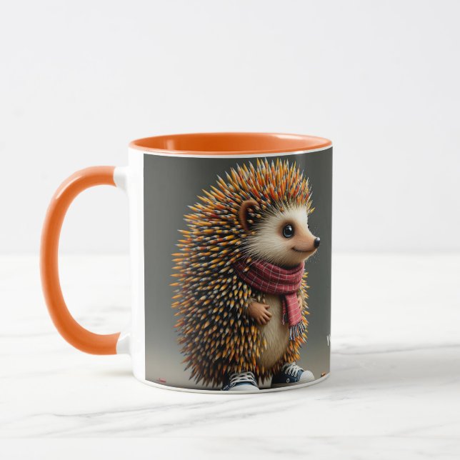 Fantasy Cute Hedgehog Sharp Needles Mug (Left)