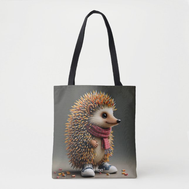 Fantasy Cute Hedgehog Sharp Needles Tote Bag (Front)
