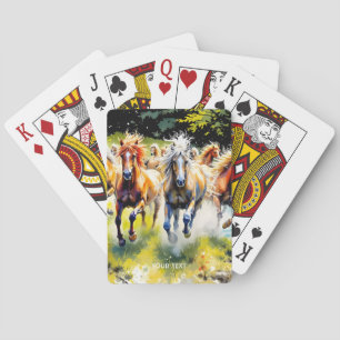 Fantasy Cute Herd Wild Horses Playing Cards