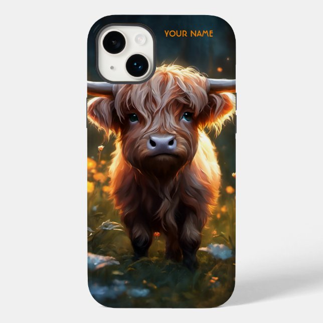 Fantasy Cute Highland Baby Cow Case-Mate iPhone Case (Back)